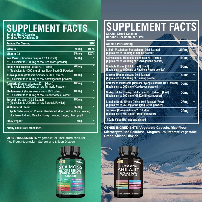 Shilajit + Sea Moss Capsules - - огляд і ціна Tulsi Holy Basil