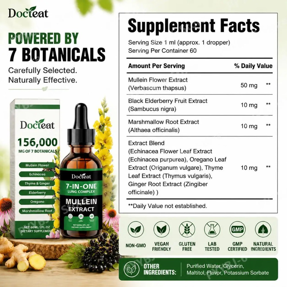 Docteat 7-in-1 Mullein Extract - огляд і ціна Herbal And Wellness